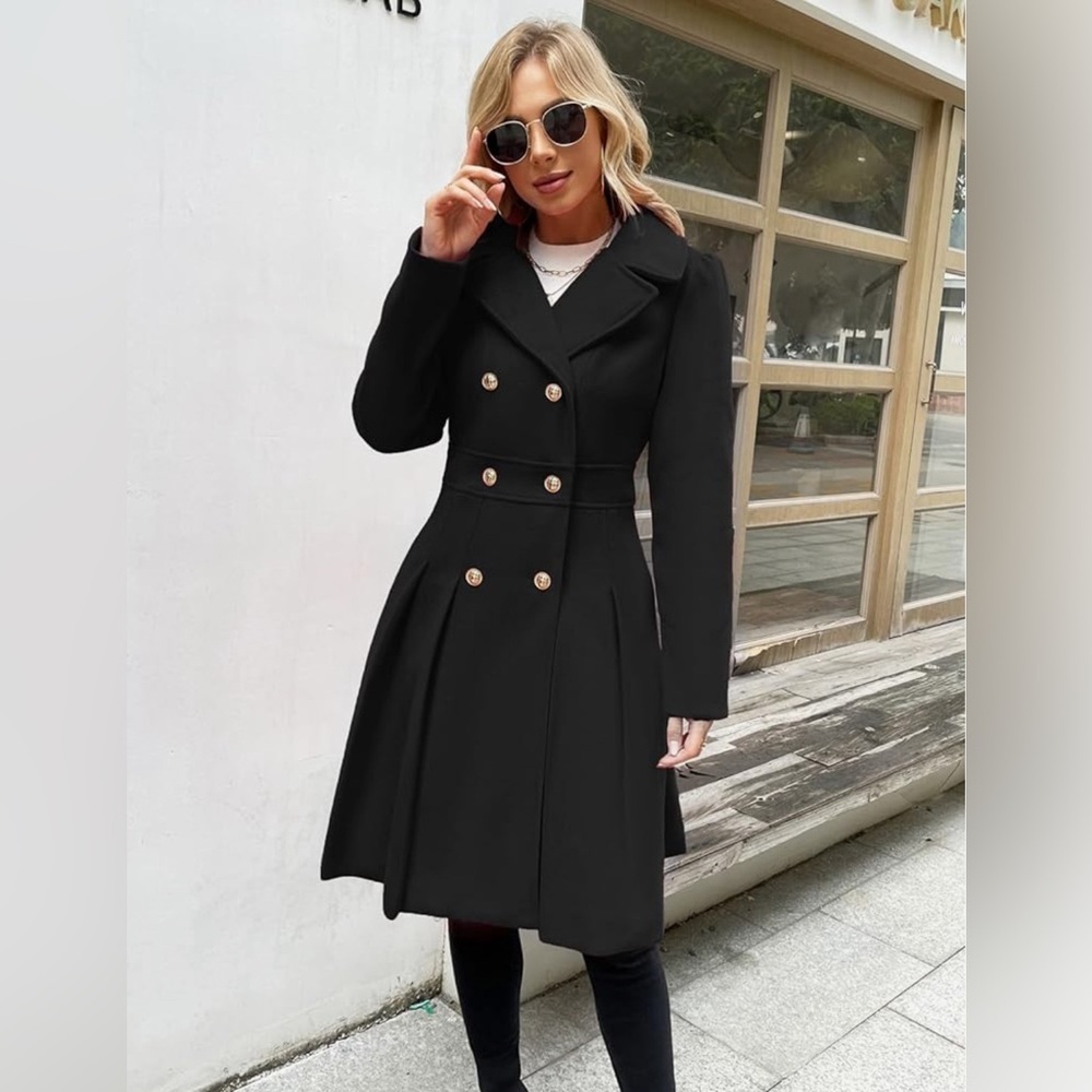 Grace Karin Black Pea Coat